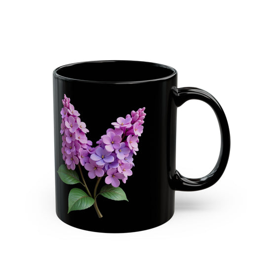 Elegant Floral Black Mug - Perfect for Coffee Lovers, Gift for Her, Tea Time Decor, Kitchen Essentials, Mother's Day, Flower Design
