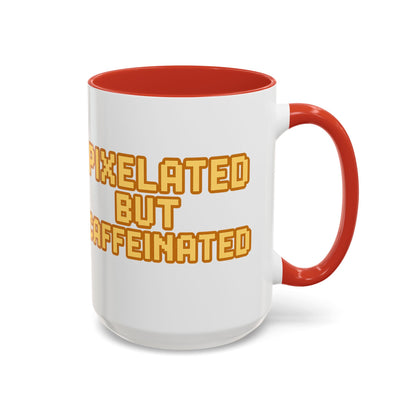 Pixelated Caffeinated Coffee Mug | Gamer Gift, Cute Coffee Cup, Retro Style Mug, Unique Gift for Him/Her, Home Office Decor