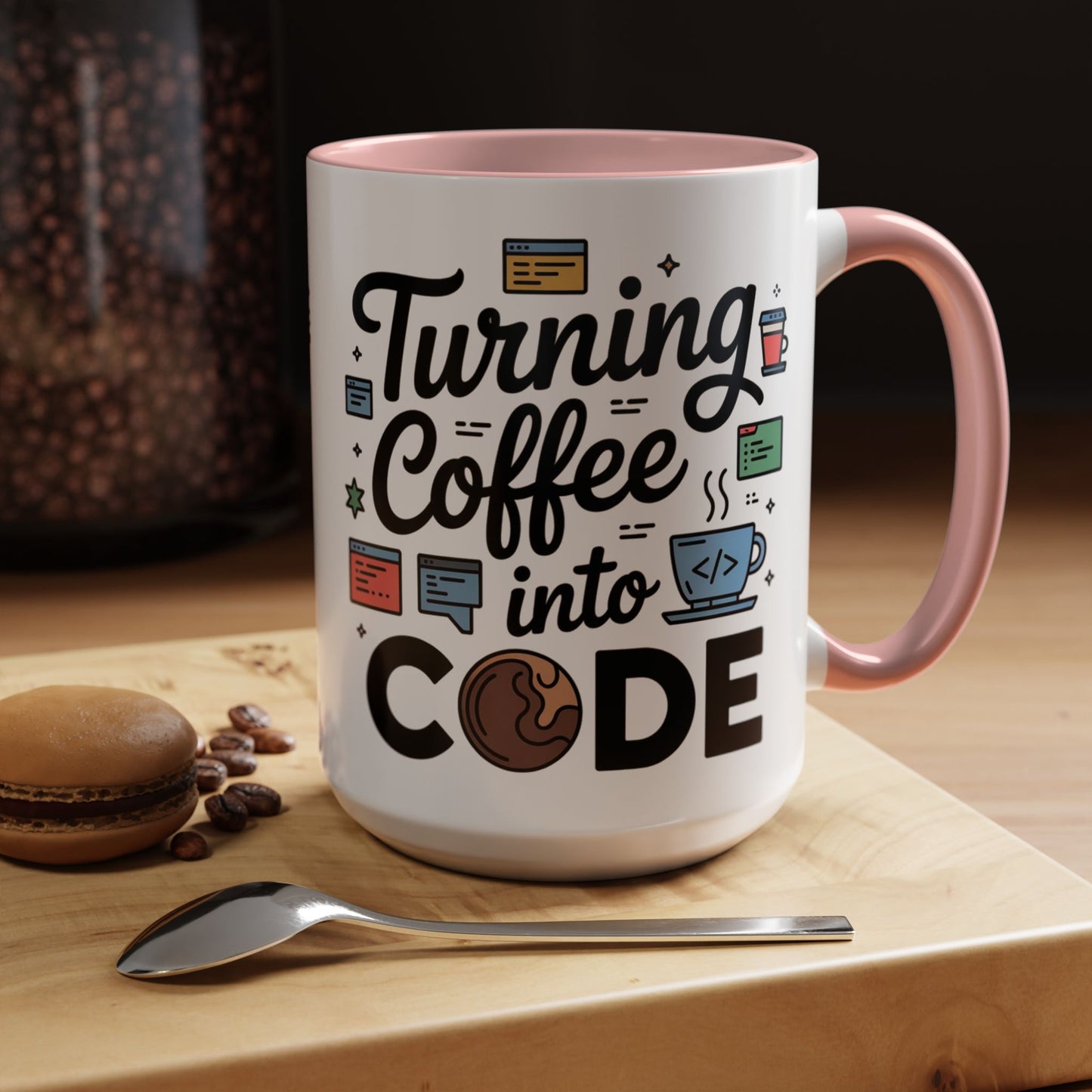 Turning Coffee into Code Mug, Programmer Gift, Coffee Lovers Cup, Tech Humor, Office Decor, Geeky Coffee Mug