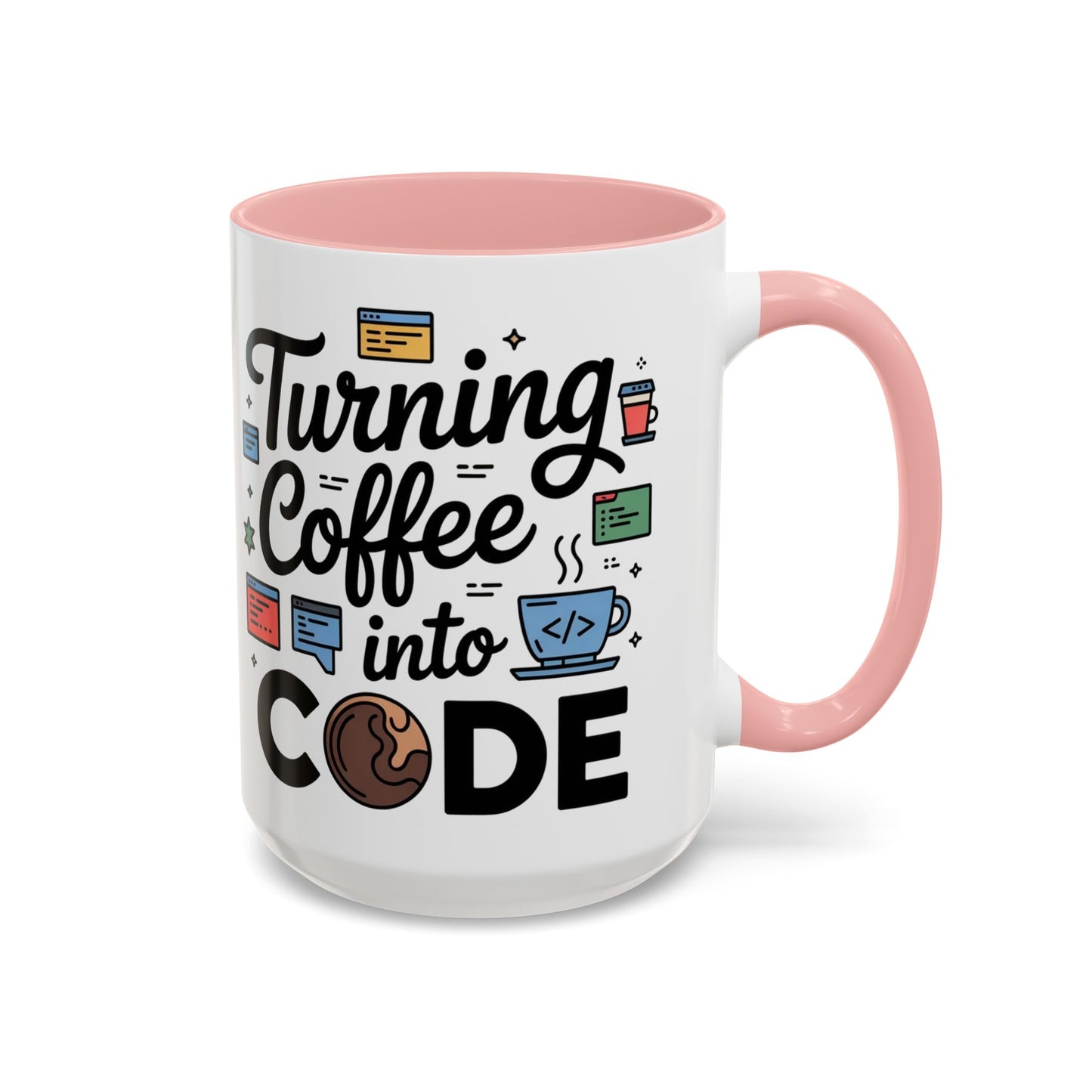 Turning Coffee into Code Mug, Programmer Gift, Coffee Lovers Cup, Tech Humor, Office Decor, Geeky Coffee Mug