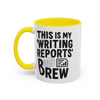 Writing Reports Accent Coffee Mug – Funny Office Gift, Work From Home, Police, Coffee Lover Humor