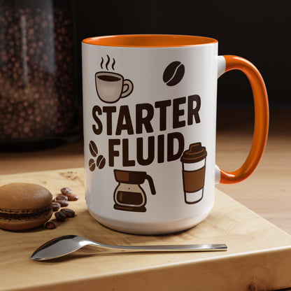 Starter Fluid Coffee Lover's Accent Mug – Perfect Gift for Birthdays, Holidays, or Office Use, Great for Your Morning Brew