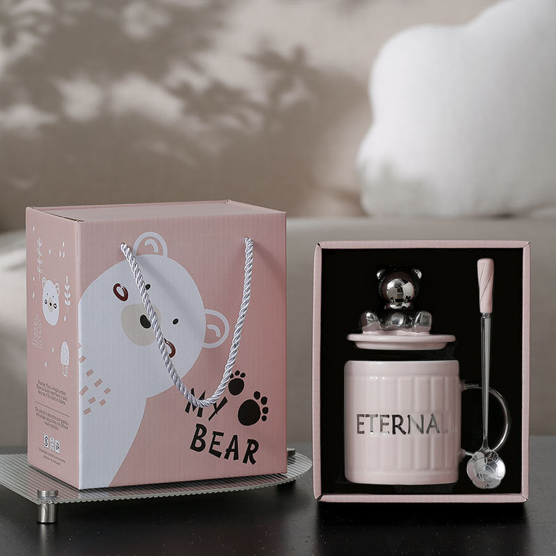 Eternal Bear Mug With Lid Spoon Gift Box