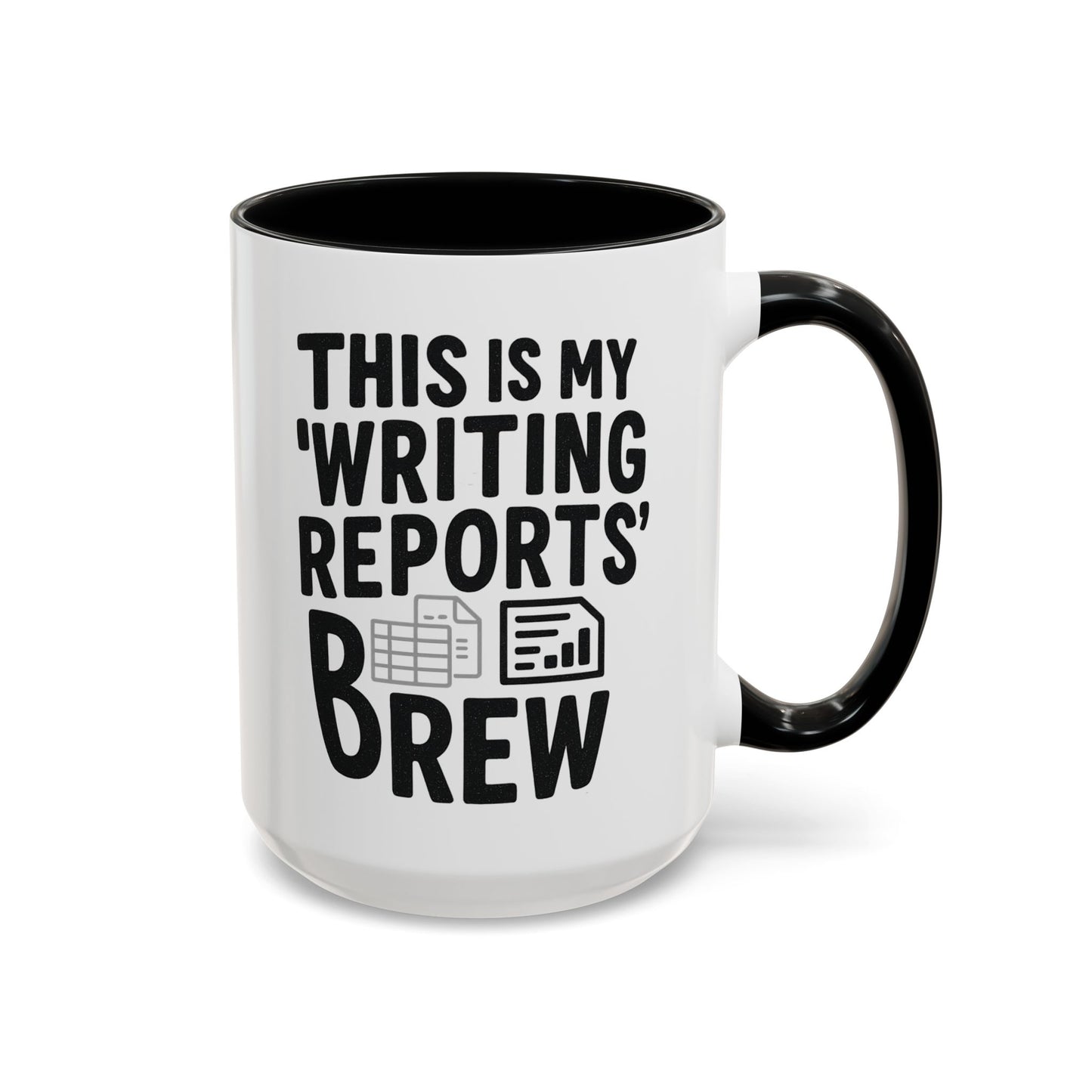 Writing Reports Accent Coffee Mug – Funny Office Gift, Work From Home, Police, Coffee Lover Humor