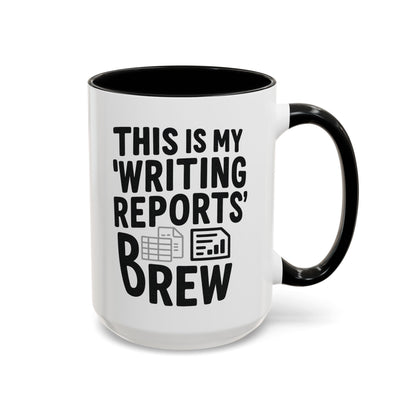 Writing Reports Accent Coffee Mug – Funny Office Gift, Work From Home, Police, Coffee Lover Humor