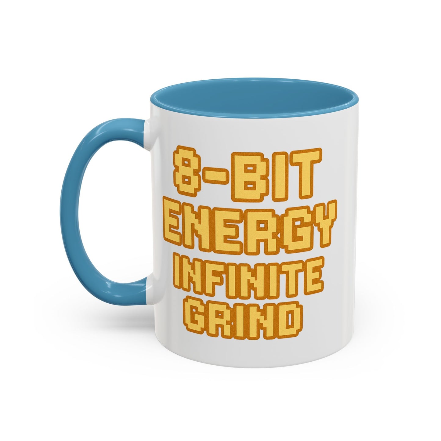 8-Bit Energy Infinite Grind, Cool Gaming Gift, Retro Video Game Cup, Perfect for Gamers, Fun Office Mug