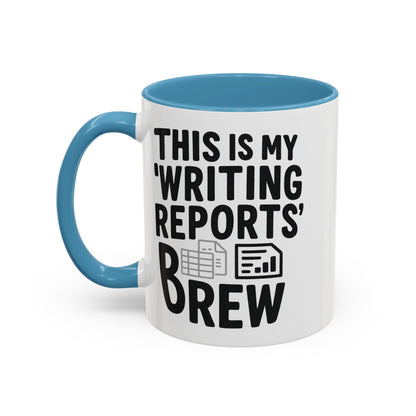 Writing Reports Accent Coffee Mug – Funny Office Gift, Work From Home, Police, Coffee Lover Humor