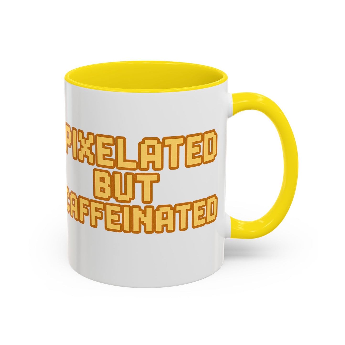 Pixelated Caffeinated Coffee Mug | Gamer Gift, Cute Coffee Cup, Retro Style Mug, Unique Gift for Him/Her, Home Office Decor