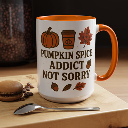 Pumpkin Spice Addict Coffee Mug, Cozy Fall Gift for Coffee Lovers, Autumn Decor, Cute Mug for Thanksgiving