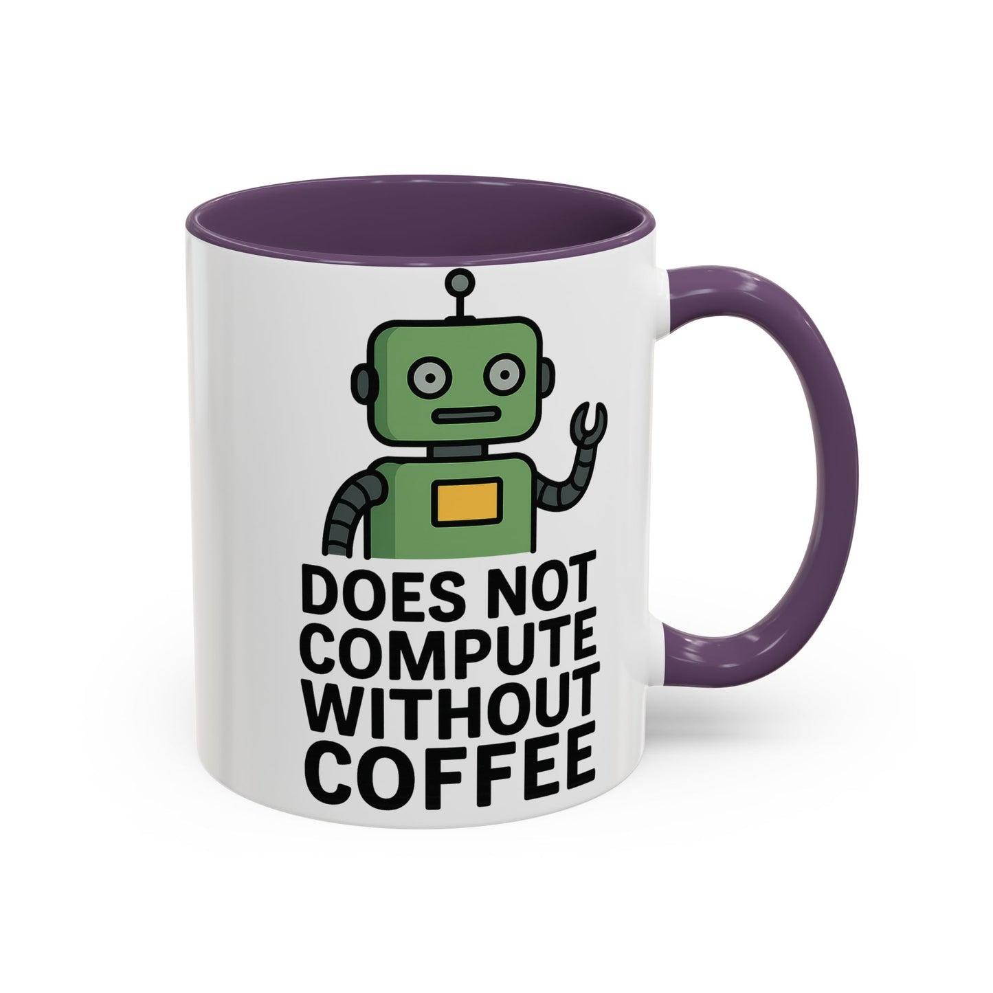 Funny Robot Coffee Mug | Does Not Compute Without Coffee | Gift for Tech Lovers, Office Humor, Geeky Kitchen Decor