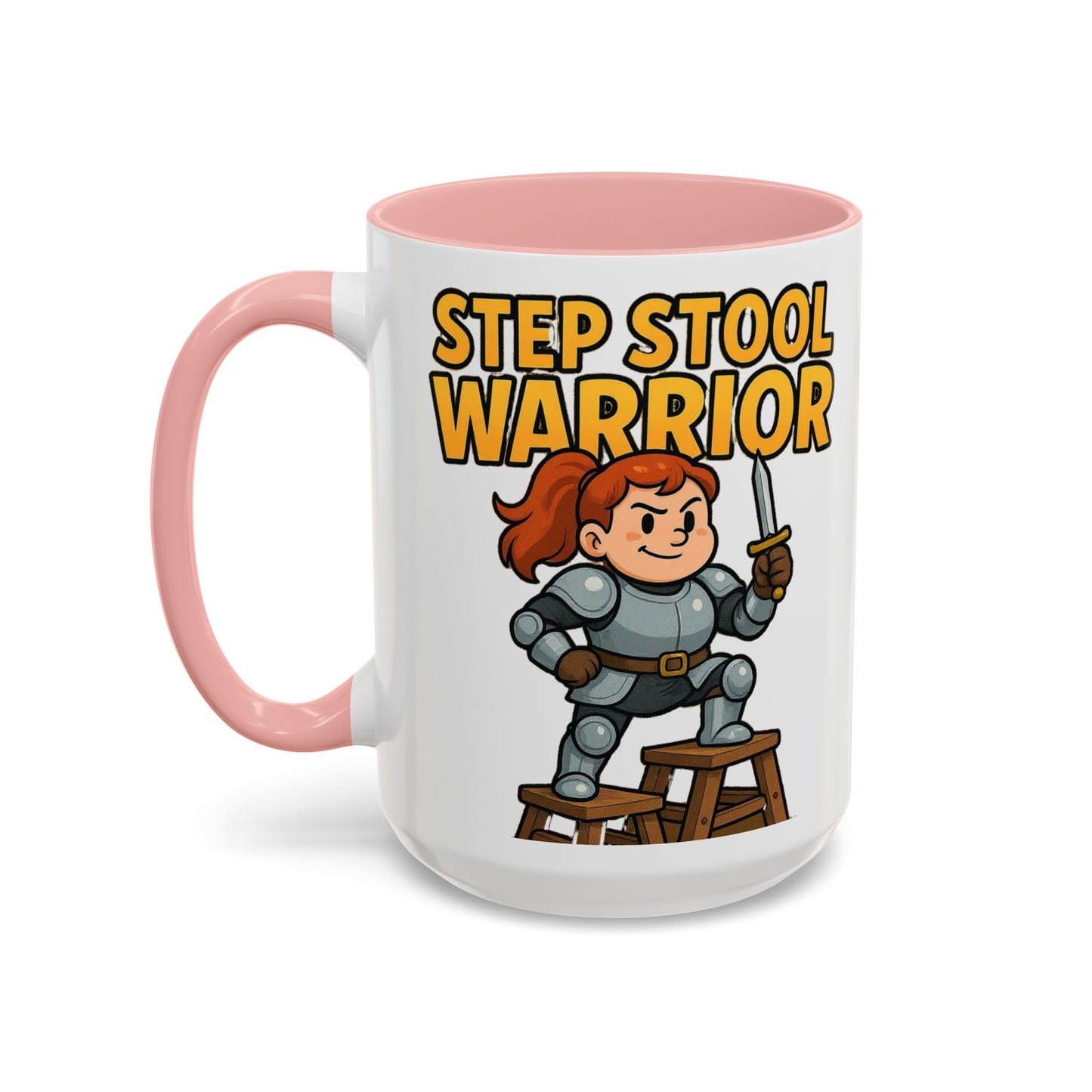 Step Stool Warrior Coffee Mug - Fun Gift for Kids, Unique Kitchenware, Playful Drinkware, Parenting Humor, Kids' Motivation