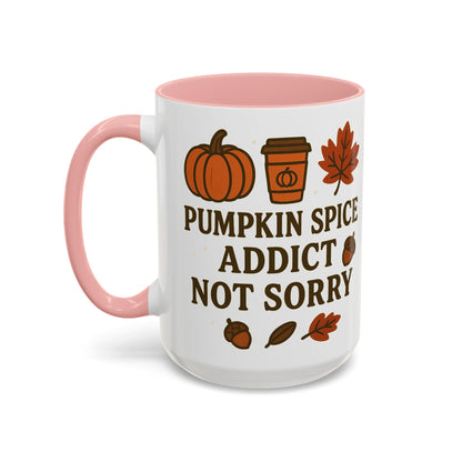 Pumpkin Spice Addict Coffee Mug, Cozy Fall Gift for Coffee Lovers, Autumn Decor, Cute Mug for Thanksgiving