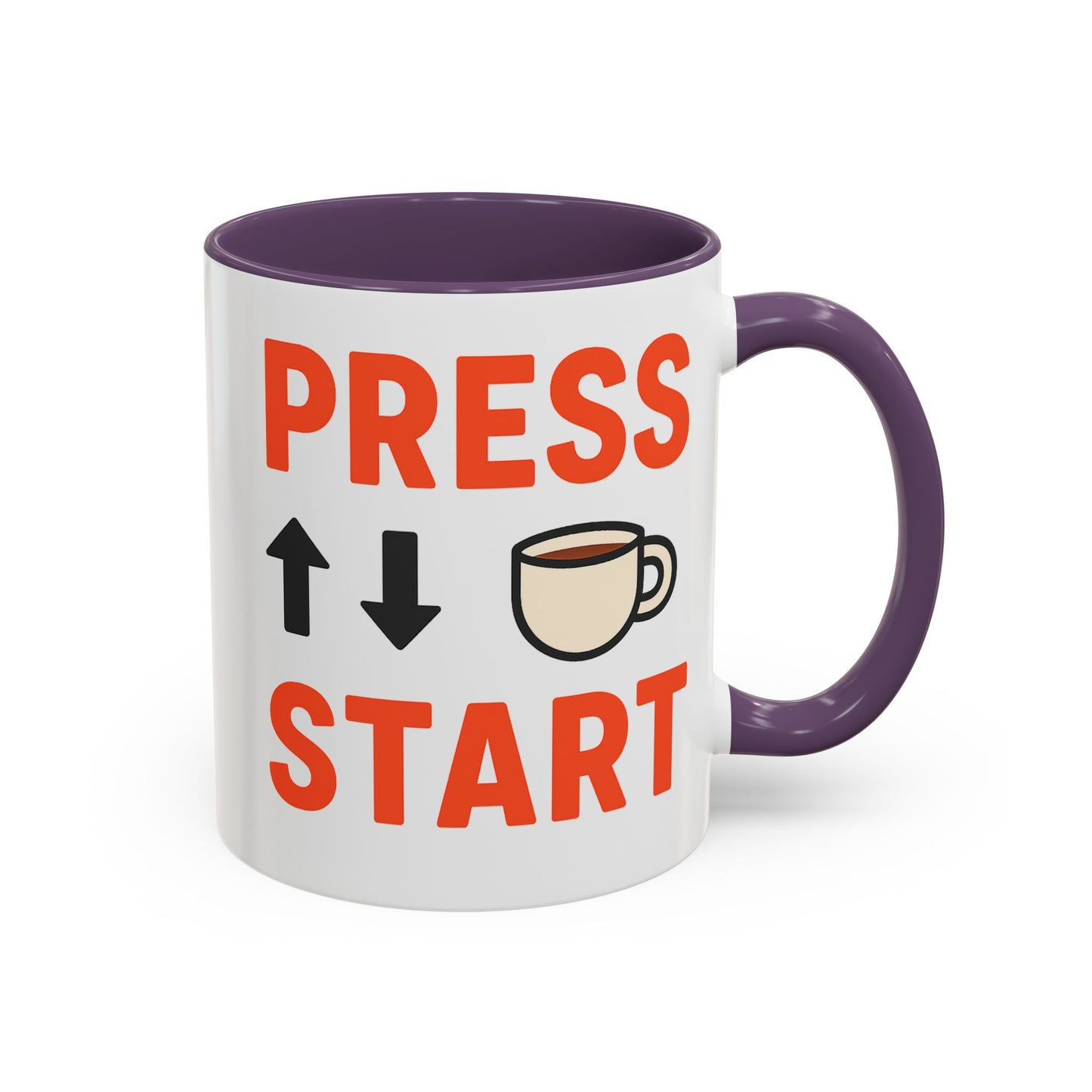 Press Start Retro Gamer Design, Fun Gifts for Gamers, Office Essentials, Tea Lovers, Unique Home Decor