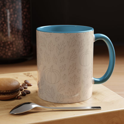 Autumn Leaves Accent Coffee Mug | Fall Decor, Pumpkin Lovers Gift, Cozy Mornings, Seasonal Kitchenware, Ideal for Thanksgiving