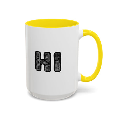 Explicit 'HI' Design, Modern Mug for Tea Lovers, Gift Idea for Friends, Unique Office Decor, Home Kitchen Accessory