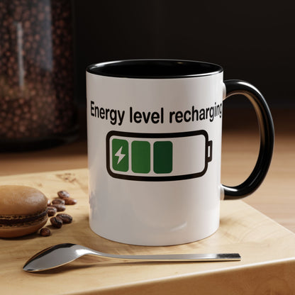 Recharge Your Energy Level, Gift for Tech Lovers, Office Desk Essential, Fun Quote Mug, Unique [...]