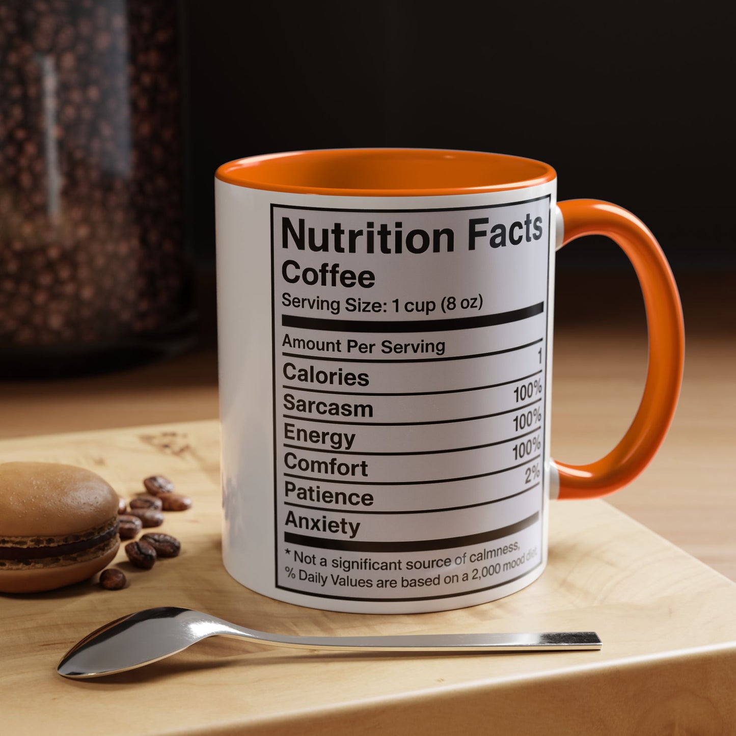 Humorous Coffee Nutrition Facts Mug, Funny Gift for Coffee Lovers