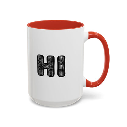 Explicit 'HI' Design, Modern Mug for Tea Lovers, Gift Idea for Friends, Unique Office Decor, Home Kitchen Accessory
