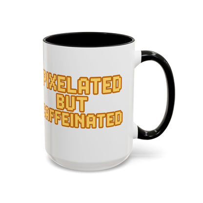 Pixelated Caffeinated Coffee Mug | Gamer Gift, Cute Coffee Cup, Retro Style Mug, Unique Gift for Him/Her, Home Office Decor