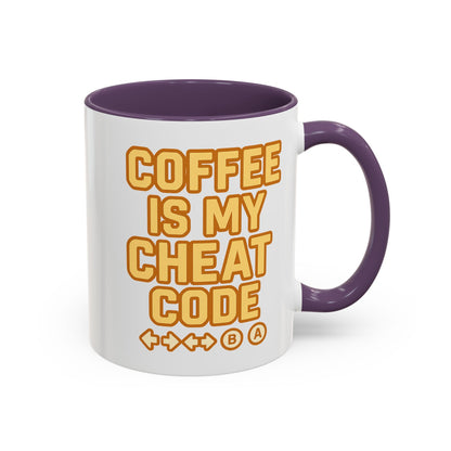 Coffee is My Cheat Code, Game Themed Gift, Funny Mug for Gamers, Gaming Accessory, Birthday Gift for Him