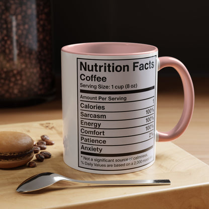 Humorous Coffee Nutrition Facts Mug, Funny Gift for Coffee Lovers