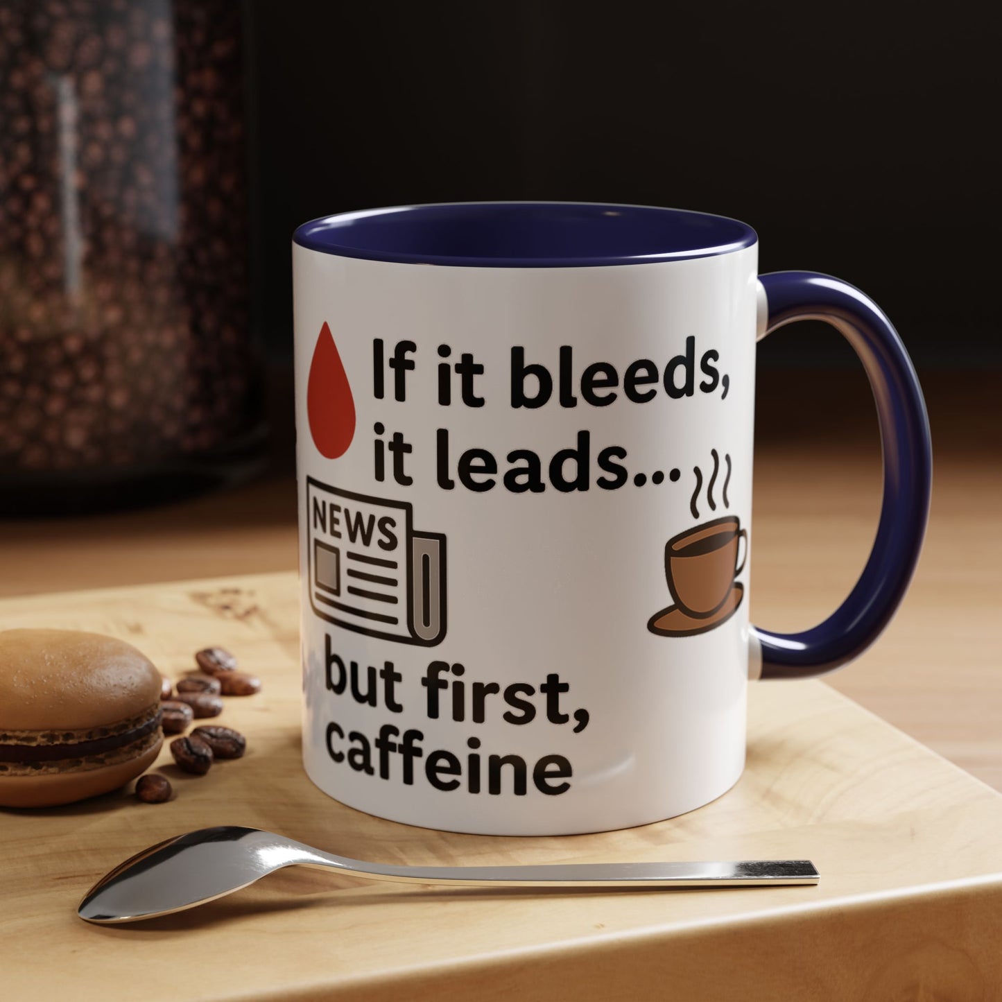 If it Bleeds it Leads Gift for Journalists, Writers, News Lovers, Unique Mug for Work or Home