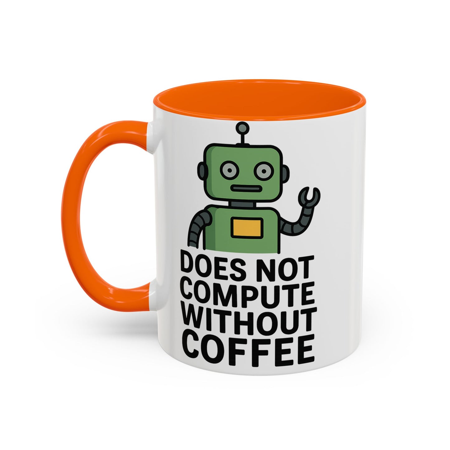 Funny Robot Coffee Mug | Does Not Compute Without Coffee | Gift for Tech Lovers, Office Humor, Geeky Kitchen Decor