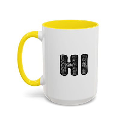 Explicit 'HI' Design, Modern Mug for Tea Lovers, Gift Idea for Friends, Unique Office Decor, Home Kitchen Accessory