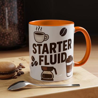 Starter Fluid Coffee Lover's Accent Mug – Perfect Gift for Birthdays, Holidays, or Office Use, Great for Your Morning Brew