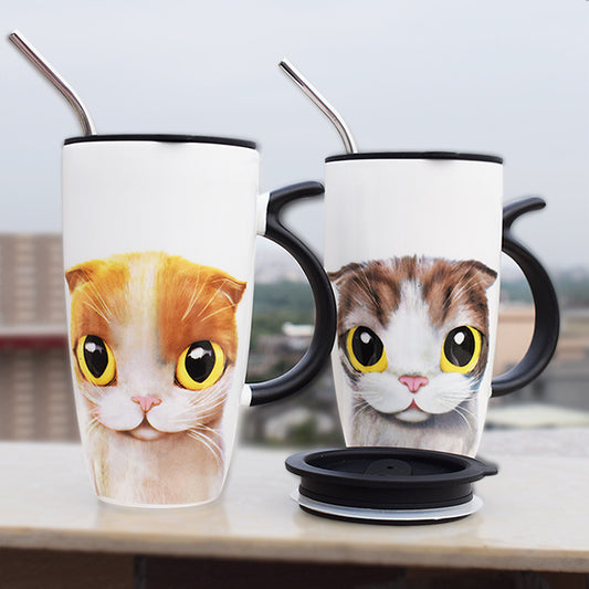 Big Eyes Cat Cartoon Ceramic mug