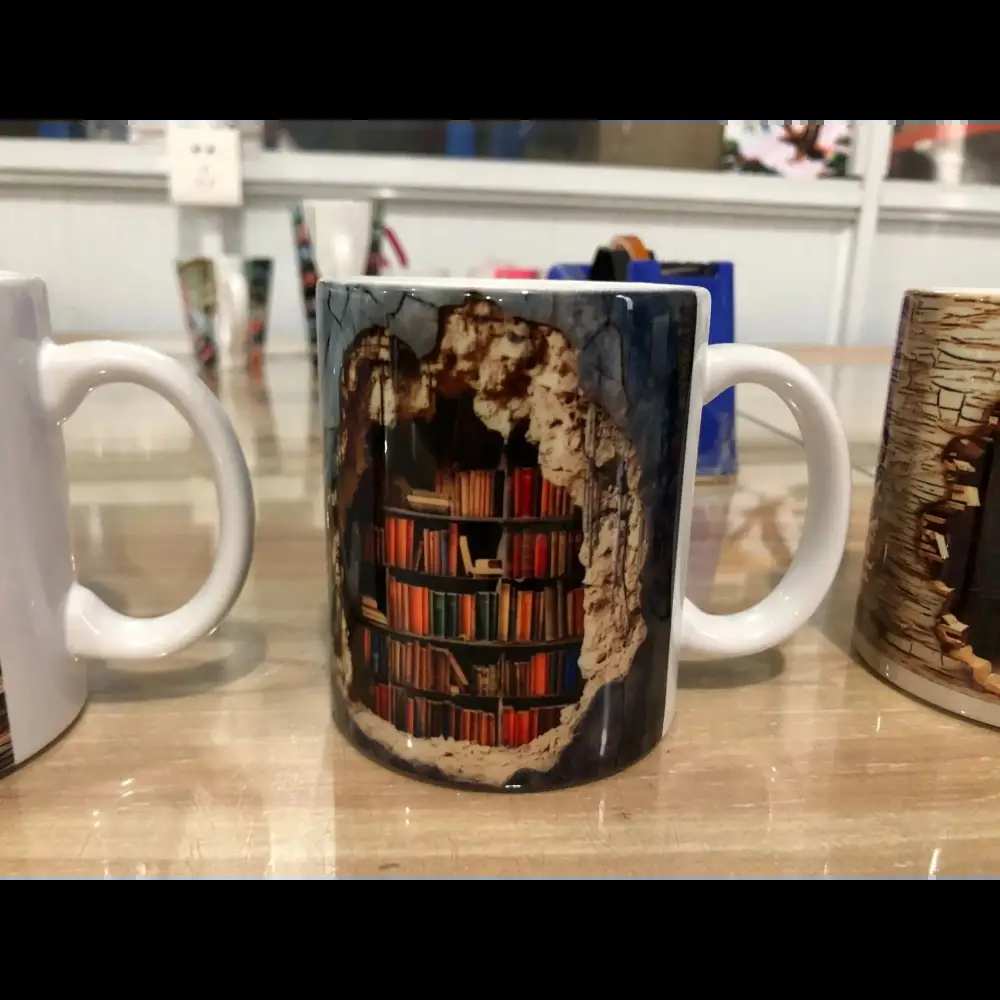 3D Bookshelf Mug Creative Ceramic Mug With Handle A Library Shelf Space Book Lovers Coffee Mug Birthday Christmas Gift