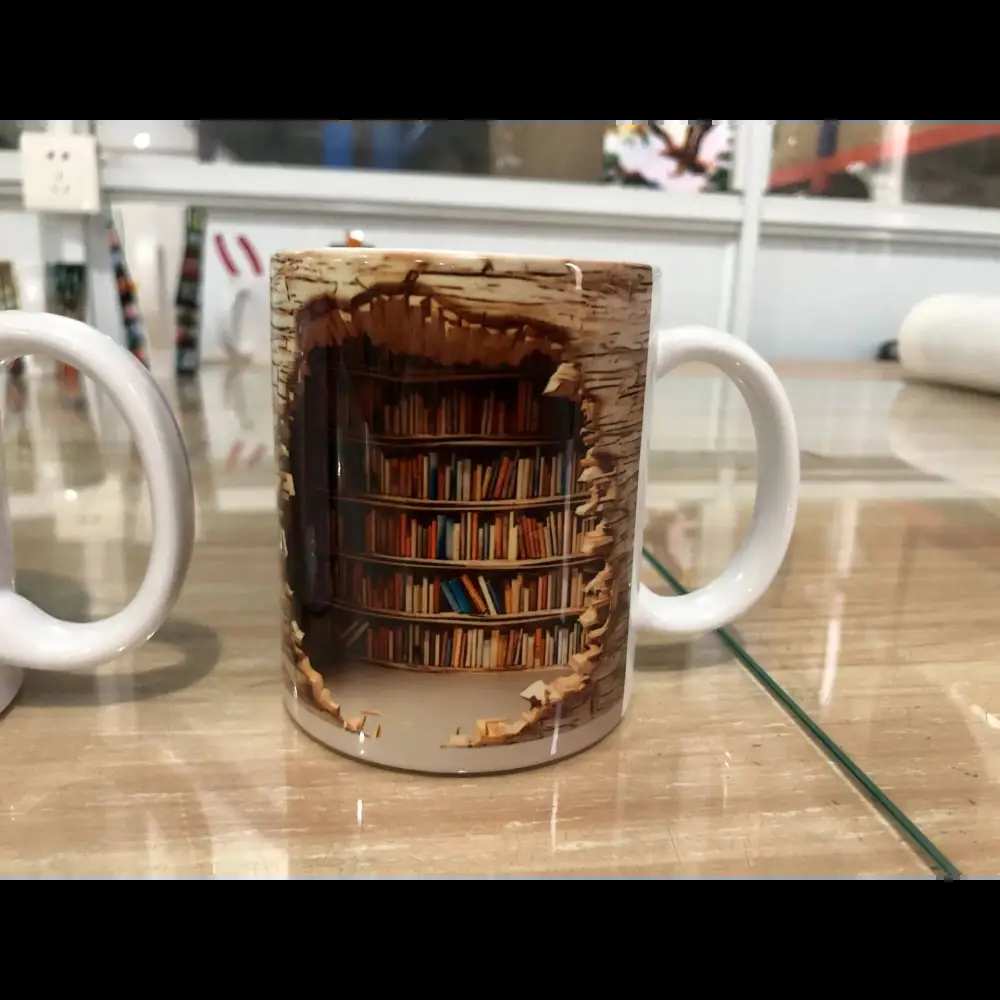 3D Bookshelf Mug Creative Ceramic Mug With Handle A Library Shelf Space Book Lovers Coffee Mug Birthday Christmas Gift