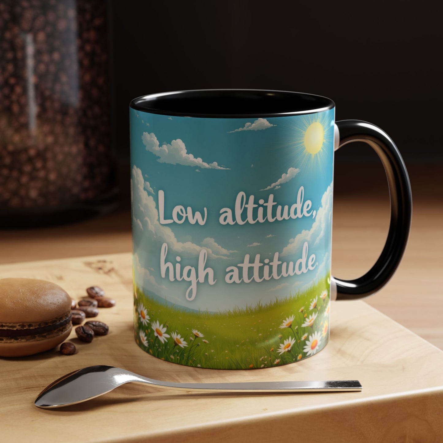 Low Altitude, High Attitude | Motivational Gift for Coffee Lovers, Nature Enthusiasts, Office Decor, [...]