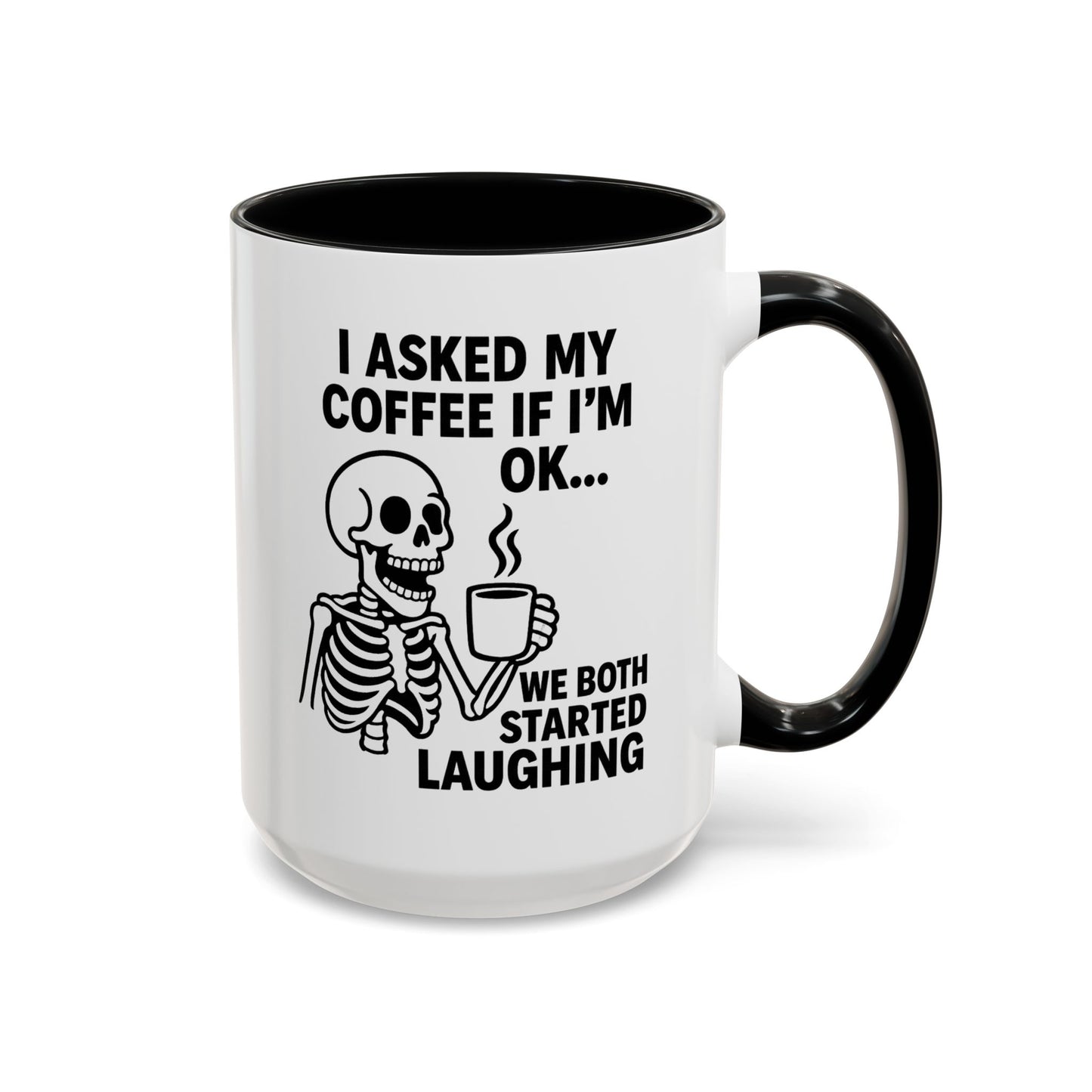 Funny Skeleton Coffee Mug, Halloween Gift, Cute Skeleton Amor, Office Mug, Day of the Dead Coffee Cup