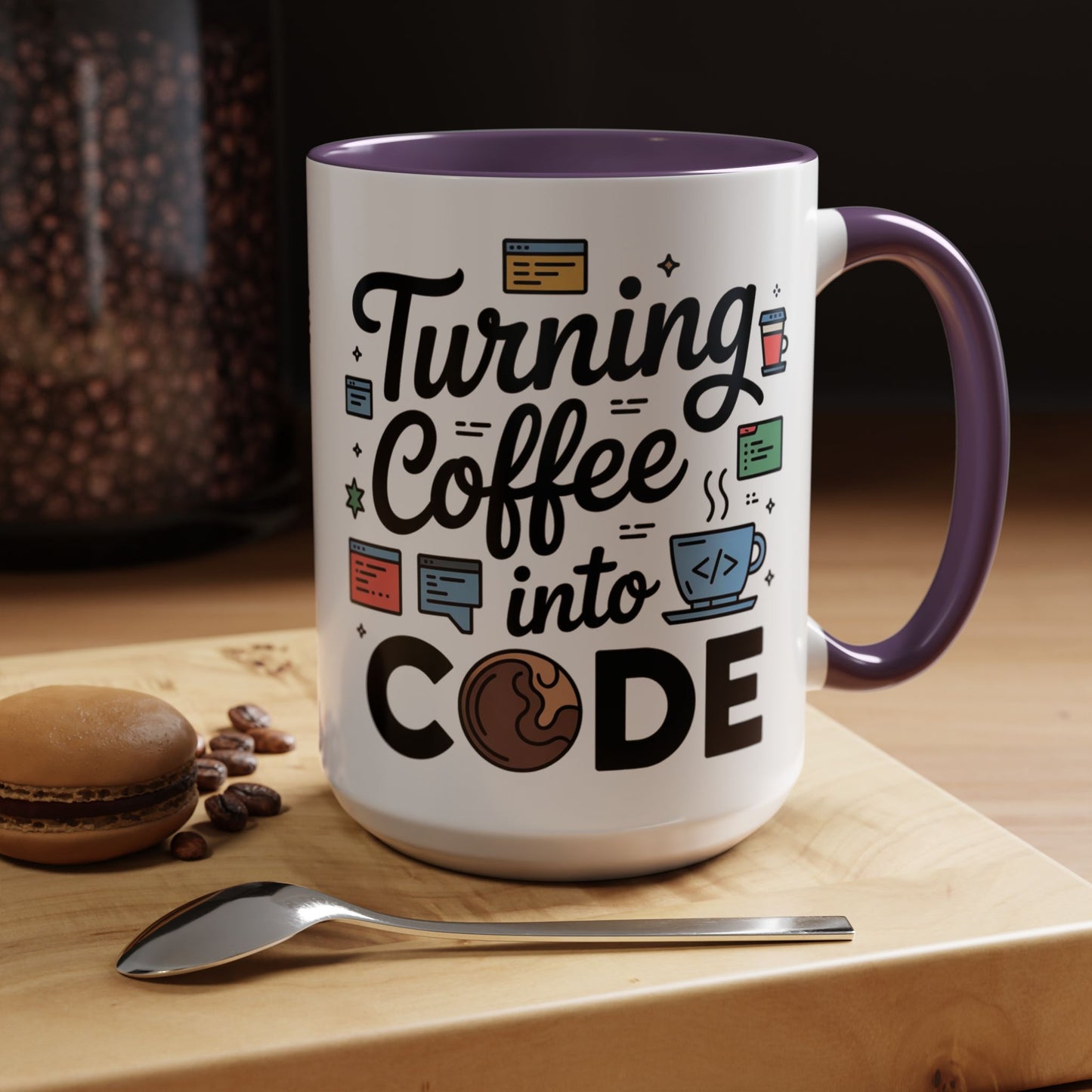 Turning Coffee into Code Mug, Programmer Gift, Coffee Lovers Cup, Tech Humor, Office Decor, Geeky Coffee Mug