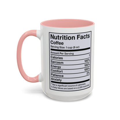 Humorous Coffee Nutrition Facts Mug, Funny Gift for Coffee Lovers