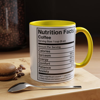 Humorous Coffee Nutrition Facts Mug, Funny Gift for Coffee Lovers