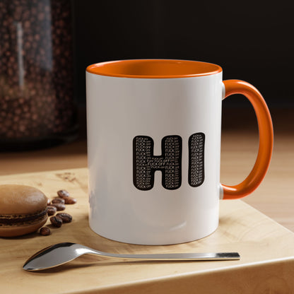 Explicit 'HI' Design, Modern Mug for Tea Lovers, Gift Idea for Friends, Unique Office Decor, Home Kitchen Accessory