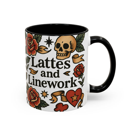 Tattoo Art Coffee Mug, Vintage Skull & Roses, Gift for Coffee Lovers, Unique Home Decor, Perfect for Halloween & Celebrations