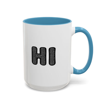 Explicit 'HI' Design, Modern Mug for Tea Lovers, Gift Idea for Friends, Unique Office Decor, Home Kitchen Accessory