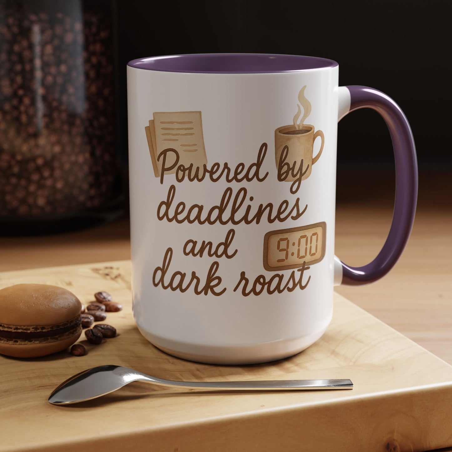 Powered by Deadlines and Dark Roast - Gift for Coffee Lover, Journalist