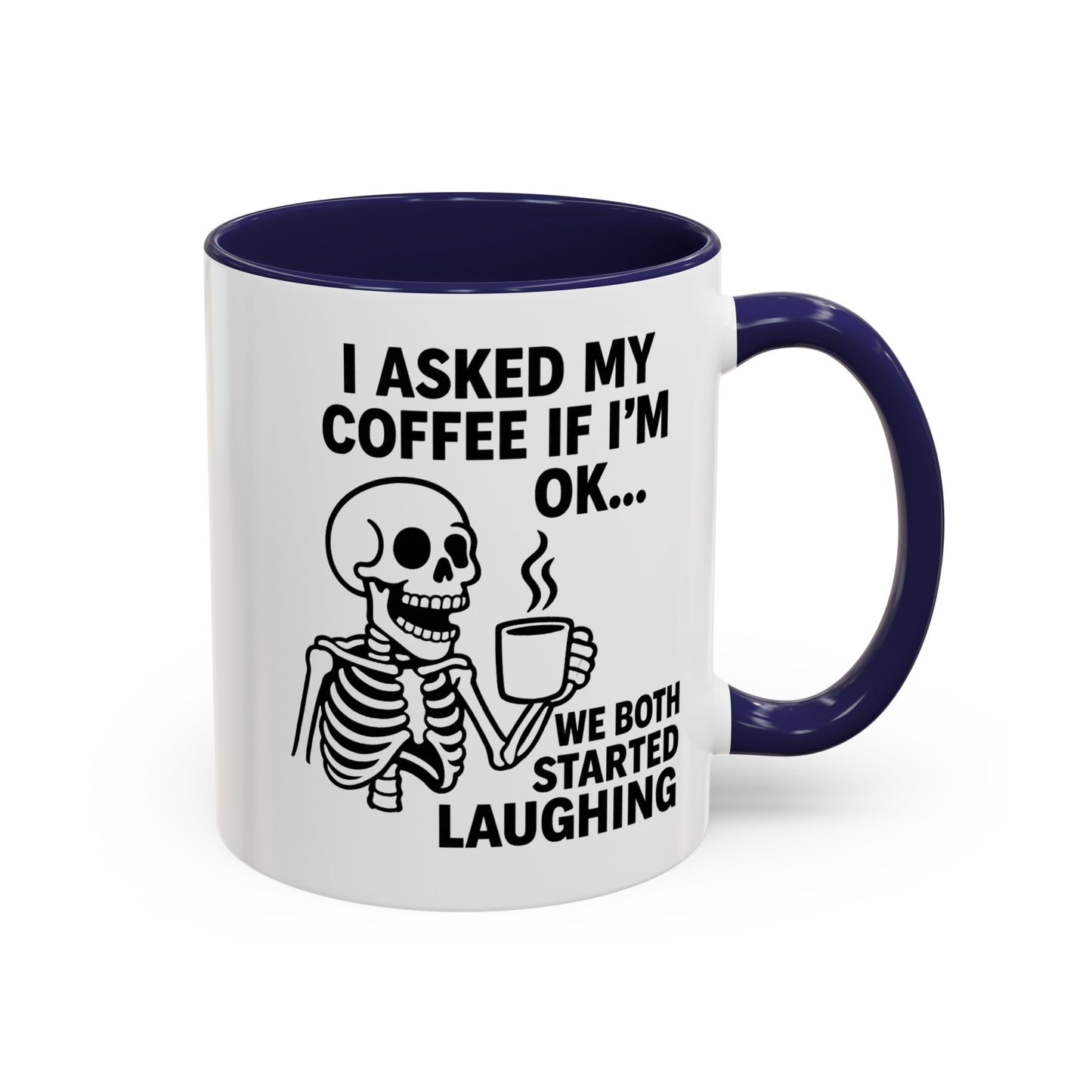 Funny Skeleton Coffee Mug, Halloween Gift, Cute Skeleton Amor, Office Mug, Day of the Dead Coffee Cup