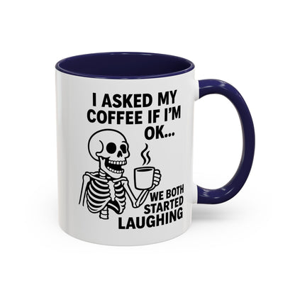 Funny Skeleton Coffee Mug, Halloween Gift, Cute Skeleton Amor, Office Mug, Day of the Dead Coffee Cup
