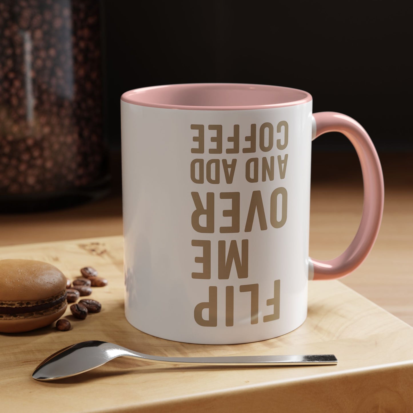 Flip Me Over and Add Coffee - Funny Coffee Mug Stylish Gift for Coffee Lovers