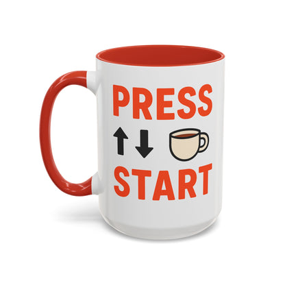 Press Start Retro Gamer Design, Fun Gifts for Gamers, Office Essentials, Tea Lovers, Unique Home Decor