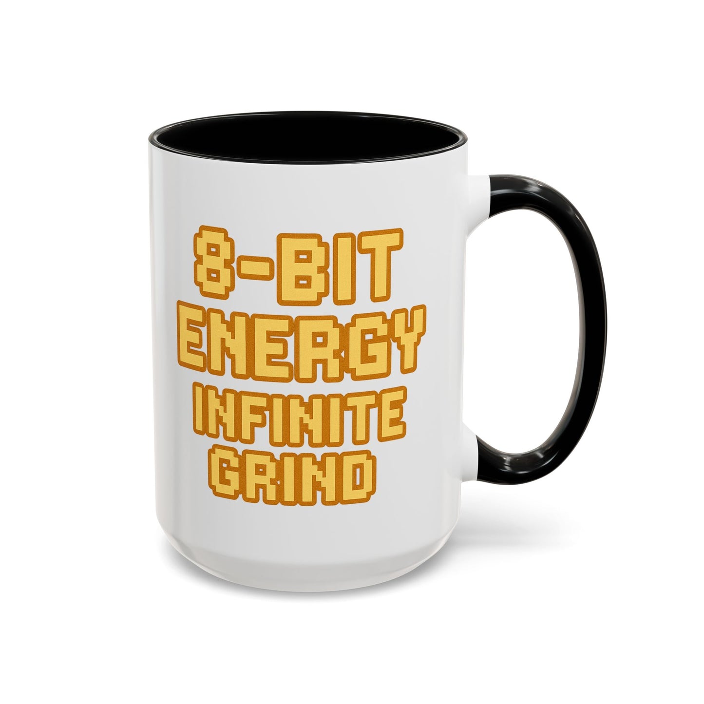 8-Bit Energy Infinite Grind, Cool Gaming Gift, Retro Video Game Cup, Perfect for Gamers, Fun Office Mug