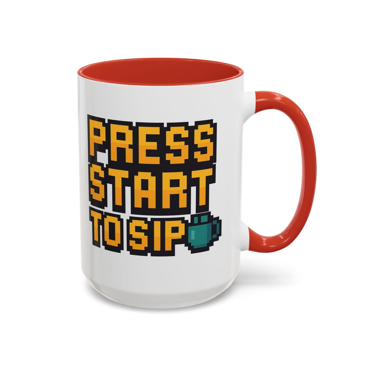 Gamer Coffee Mug, Press Start To Sip, Video Game Gift, Fun Kitchenware, Gaming Decor, Retro Style Mug