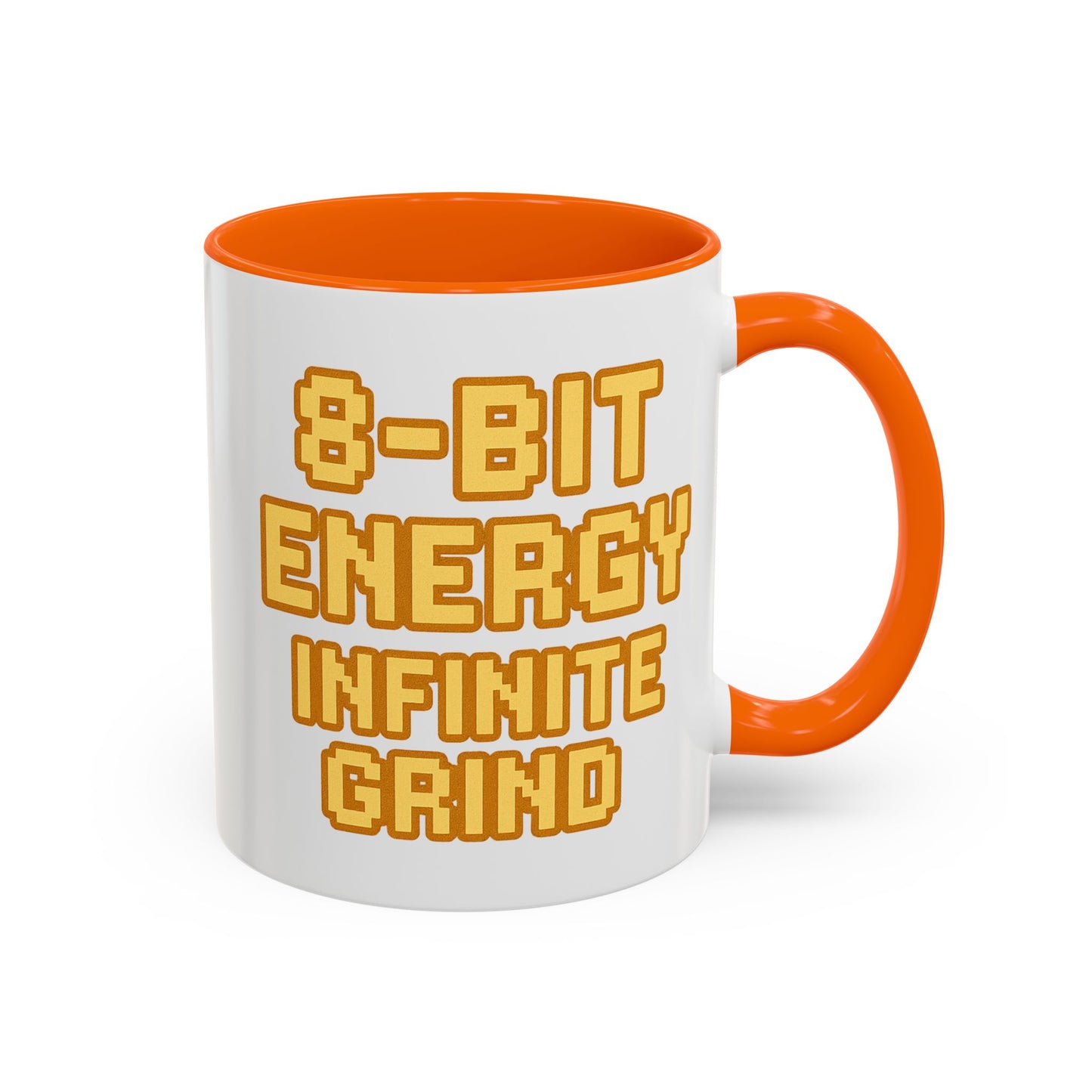 8-Bit Energy Infinite Grind, Cool Gaming Gift, Retro Video Game Cup, Perfect for Gamers, Fun Office Mug