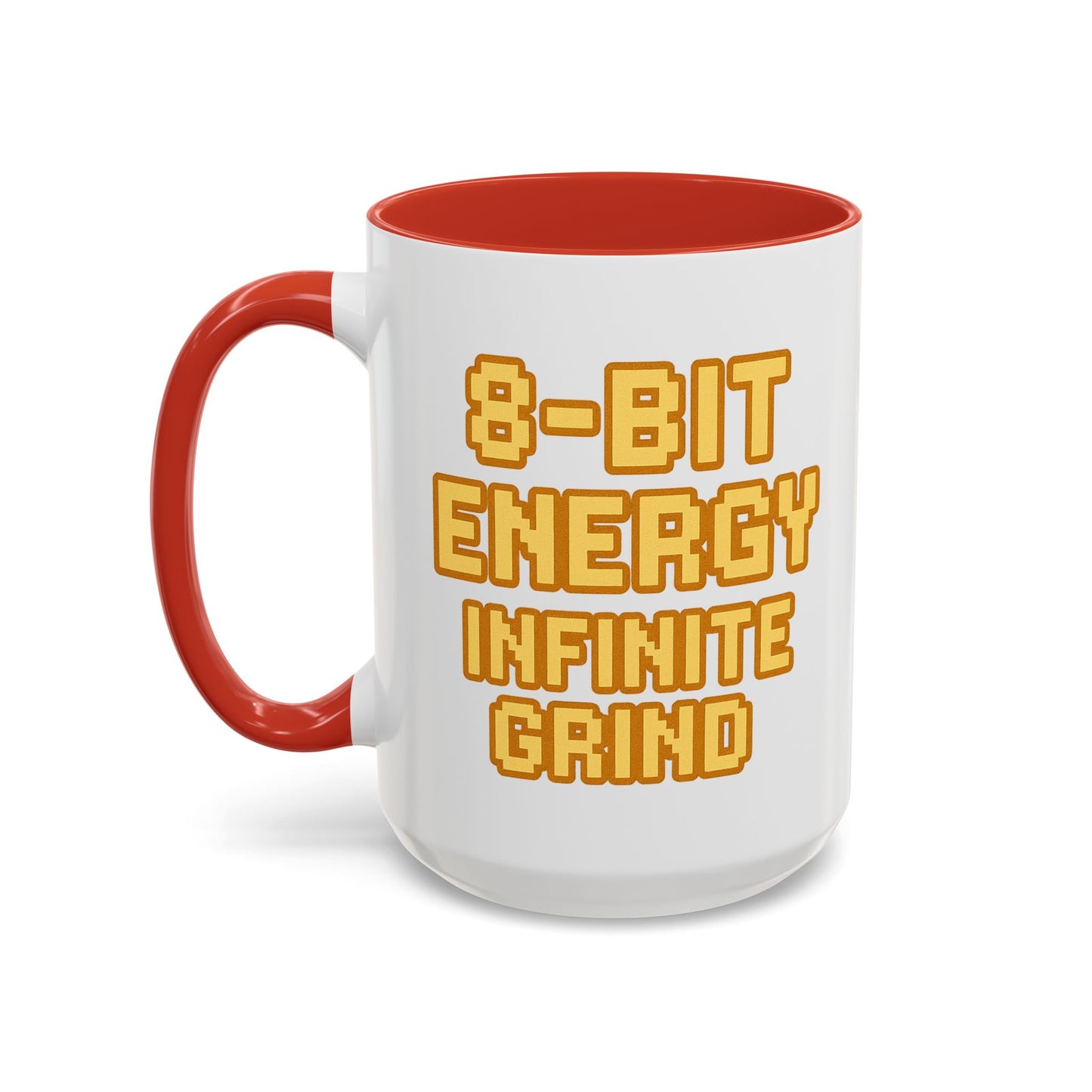 8-Bit Energy Infinite Grind, Cool Gaming Gift, Retro Video Game Cup, Perfect for Gamers, Fun Office Mug