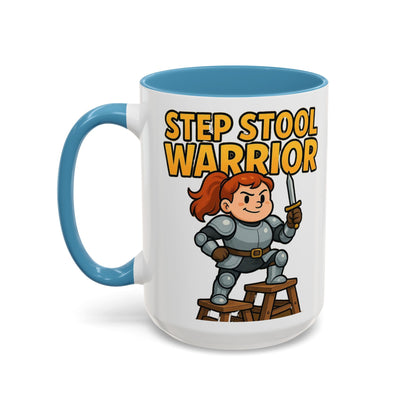 Step Stool Warrior Coffee Mug - Fun Gift for Kids, Unique Kitchenware, Playful Drinkware, Parenting Humor, Kids' Motivation